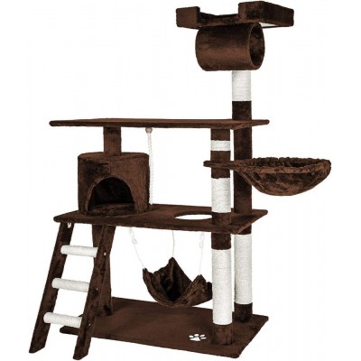 Cat Tree Kitten Tower and Ladder Kitten Condo Pet Furniture Play House Cat Activity Tower with Scratching Post